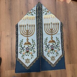 Festival of Lights Hanukkah 90" Crafters Unfinished Tapestry Runner Fabric Piece